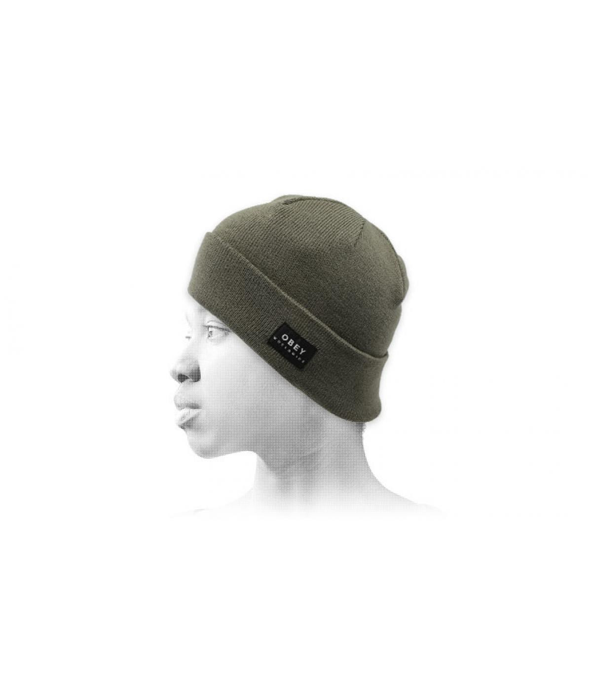 gorro verde solapa Obey Vernon Beanie II olive